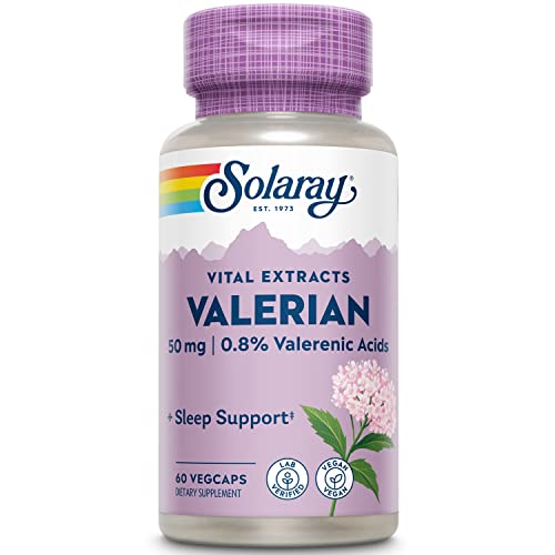 SOLARAY Valerian Root Extract 50 mg | Relaxation Support for a Healthy Sleep Cycle | 0.8% Valerenic Acids | 60 Count | Pack of 2