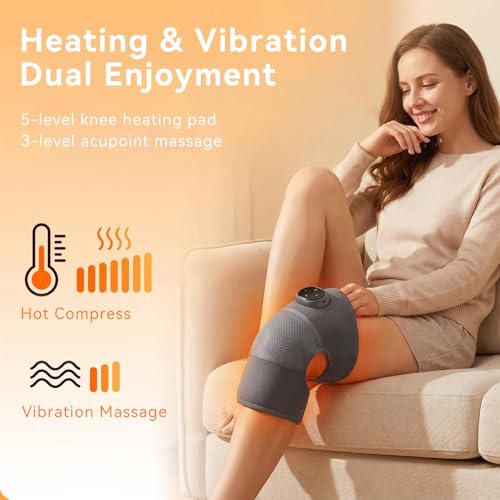 Rigidez articular solución con masajeador de rodilla inalámbrico y control de temperatura 3