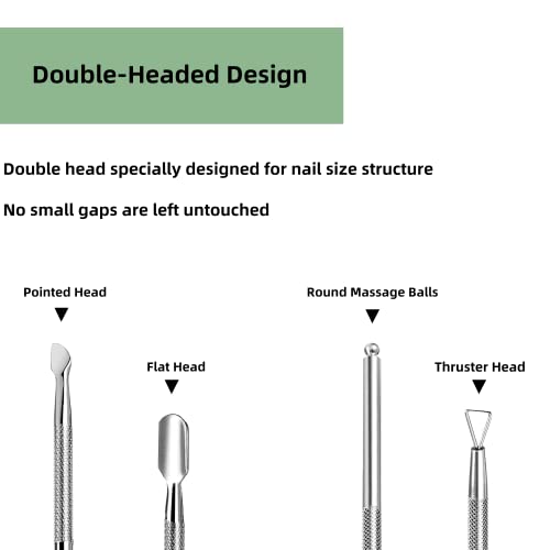 Nagelhautschieber Edelstahl,Nagelschieber kit Cuticle Pusher für Maniküre, Pediküre, Nagelreiniger und Nagelhautentferner(2 Pcs)