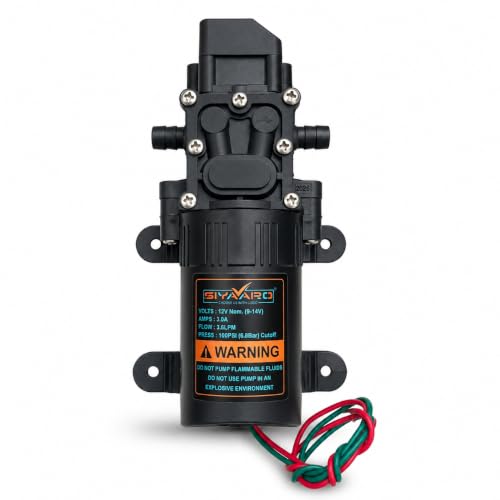 Image of (1) 12V DC Diaphragm Water Pump, 3.6 LPM Flow Rate, 100 PSI, Without Automatic Pressure Switch, Agricultural Sprayer Motor Pump for Pesticide and Fertilizer Application