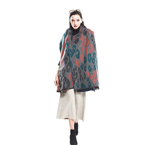 Foulards d'hiver style léopard grand poncho femme pour le quotidien