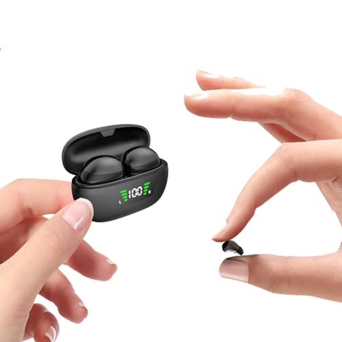 Small Invisible Mini Wireless Earbuds Bluetooth 5.3 In Ear Waterproof Headphones Invisible Earphones for Small Ears Wireless Ear Buds ENC Noise Cancelling Ear Phones Bluetooth for iPhone Android Work
