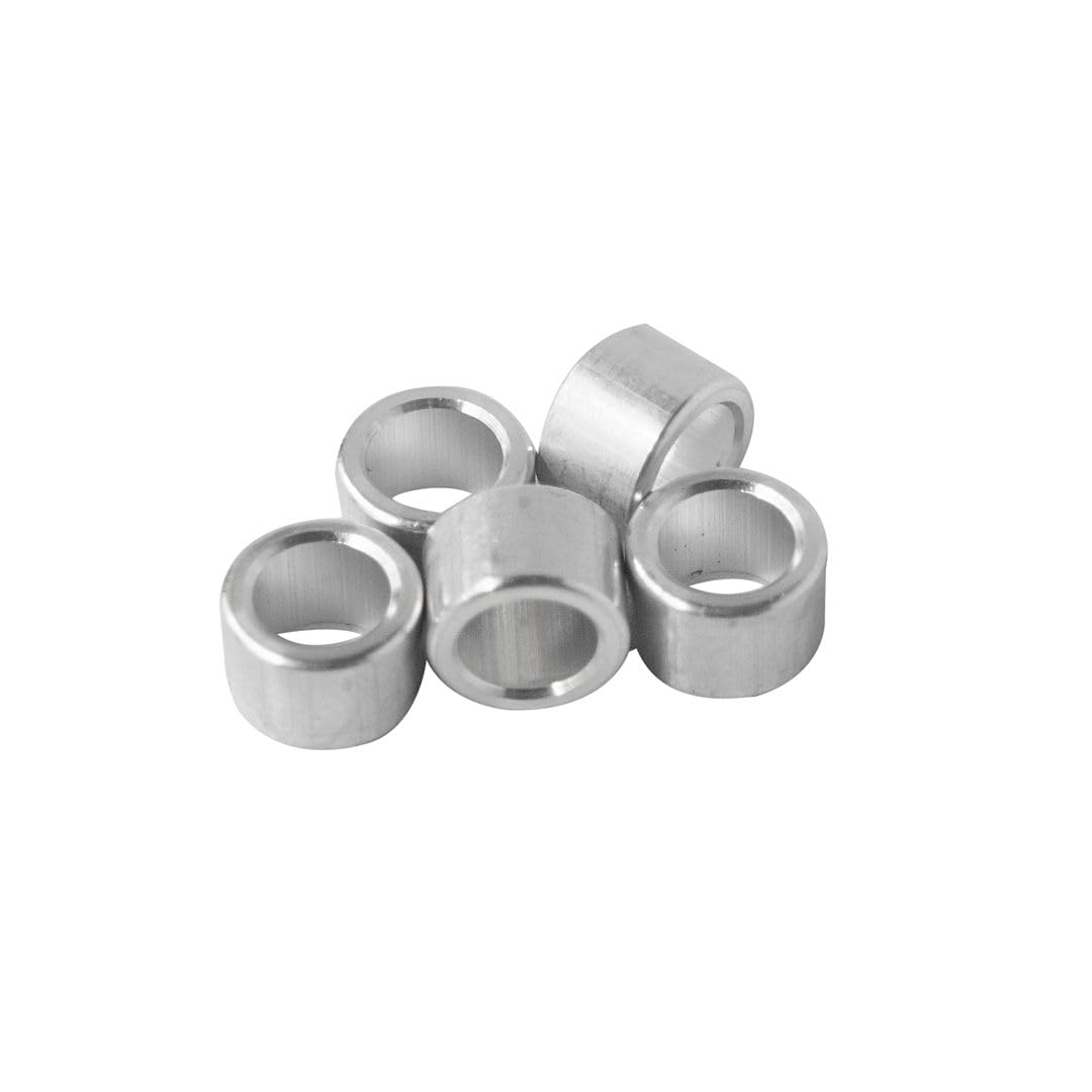 Aluminum Spacer 3/8 OD x 1/4 ID, Round Spacer, Unthreaded Standoff, Bushing, Plain Finish, Fits screws bolts 1/4 or M6 by Metal Spacers Online (1/4 Length, 5 Pack)