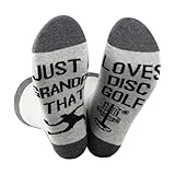 FUNYSO Discgolf-Geschenk, Golfsocken, Geschenk zum Vatertag, mit Aufschrift "Just A Grandpa That Loves Disc Golf", Loves Disc Golf UK, Einheitsgröße