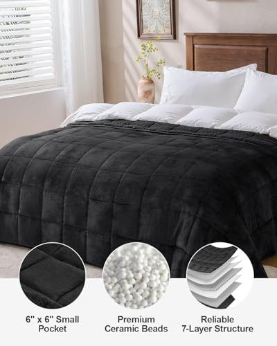 Image of Super Fuzzy Soft Sherpa Fleece Weighted Blanket, 17 lbs Dual Sided Fluffy Heavy Weighted Blankets for Adults - No Bunching with Double Layers of Soft Inner Lining (60 inchx 80 inch, 17 Pounds)