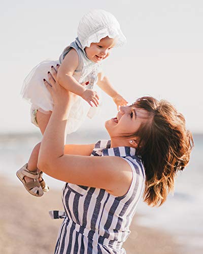 Baby Girl Lacy Bonnet Eyelet Lace Christening Bonnet Cap Toddlers Beanie Breathable Sun Protection Hat, 3-18 Months (Basic Style, 2 Pieces) #TOP3