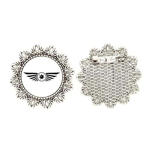 Broche de ojo de vector negro de tamaño medium para ropa y mochilas urbanas