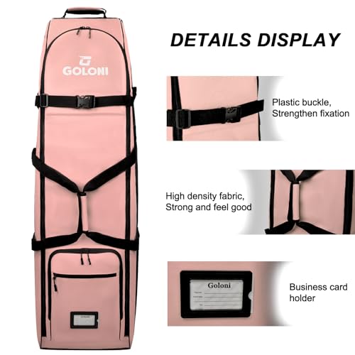 image for Goloni Golf Travel Bag with Wheels for Airlines, Heavy Duty Golf Club 