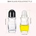Kesell 50ml Clear Roll On Bottles Empty Roller Ball Deodorant Containe with Black Cap and Opener 2PCS Glass Roller Bottles for Essential Oils,Perfume