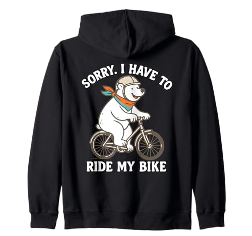 Funny Bear Biking Cartoon Animal Cyclist Design Sudadera con Capucha