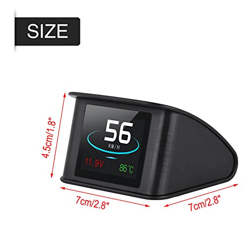 P10 Universal Car HUD with OBD2 Interface, Real-Time Speed RPM Fuel Consumption Display for 12V Vehicles