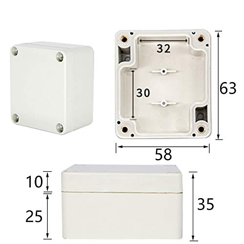 Fielect 2.48" X 2.28" X 1.38" Abs Plastic Dustproof Waterproof Ip67 Junction Box Universal Electrical Project Enclosure #TOP1