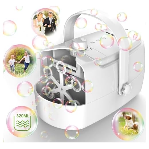 Zerhunt Bubble Machine, Bubble Machine for Kids, Durable Automatic Bubble Blower for Kids, Operated by Plug in or Batteries with 2 Speed Level, for Outdoor Indoor Party Birthday White