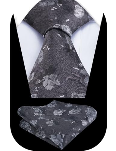 Image of Alizeal Mens 3.15'' Colorful Flower Pattern and handkerchief Necktie Set