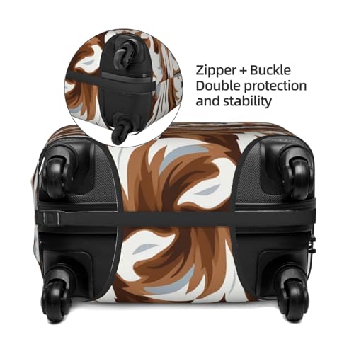 Luggage Cover Elastic Washable Suitcase Cover Dustproof Suitcase Protector Personalized Brown And White Travel Luggage Baggage Covers For 18-32 Inch4