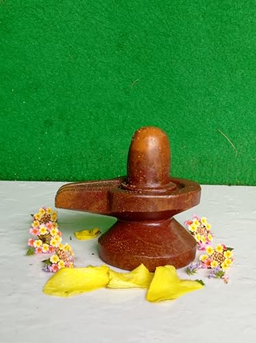 Image of Akhand Shivling Origanal Narmada Stone Shivling, Narmadeshwar 4 x 4 Inch Yellow Top Shivling for Worship at Home, Idil for Home to Lord Shiva [Size:- 4 x 4]