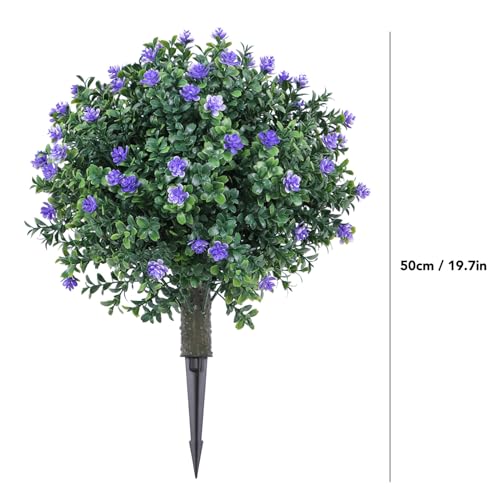Árbol artificial de bolas con flores azules de 50 cm para decorar el porche 7