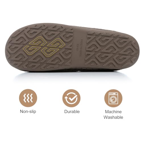 Image of GOEWY Mens Two-Tone House Slippers with Memory Foam Cozy Warm Slip On House Shoes for Indoor Outdoor Gifts for Men Him Dad