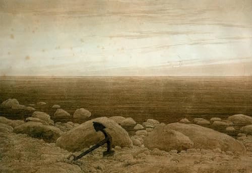 Tableau graffiti art mural Stony Beach de Caspar David Friedrich pour salon 60x90cm
