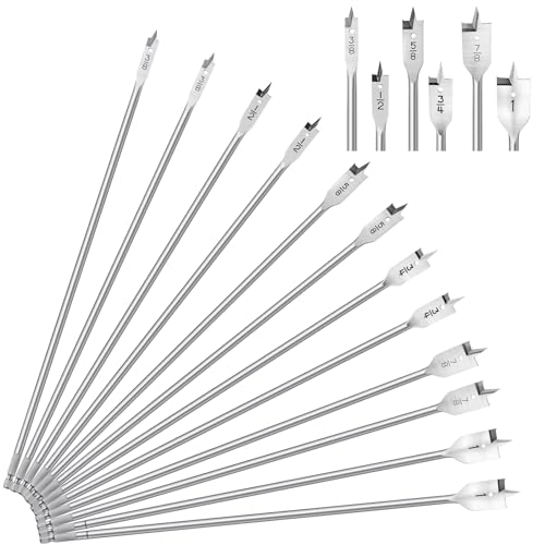 Treela 12 Pcs 16" Extra Long Spade Drill Bit Set for Wood, Paddle...