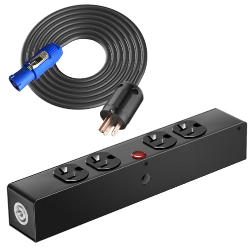 PowerCon Power Connector Box 4 Edison Power Suitable for DJ Equipment Stage Lighting and Sound Systems.Outlet for Indoor Use
