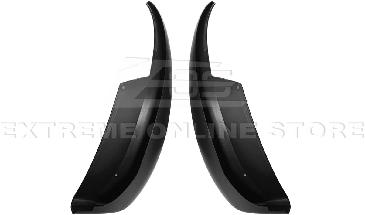 Replacement for 2005-2013 Chevrolet Corvette C6 Base Models | GM Factory XL Extended Style Rear Wheel Side Splash Guards Mud Flap Pair (ABS Plastic - Matte Black)
