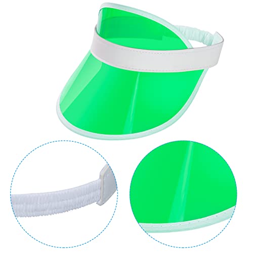 jerbro 5 Stück Sonnenvisier Unisex 80er Jahre Neon Visier Hüte Mützen Caps für Golf Tennis Junggesellenabschiede Pokerpartys Beach Party Sommer Schirmmütze (Gemischt)