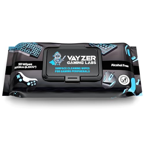 Vayzer Gaming Labs Gaming Peripheral Wipes, Keyboard Cleaner & Electronic