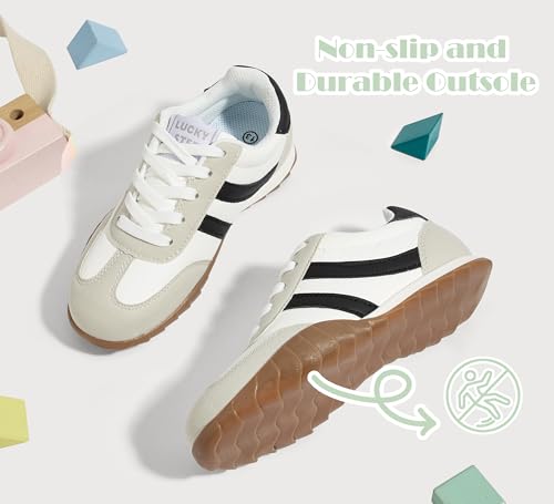 LUCKY STEP Boys Girls Casual Fashion Sneakers Classic Retro Walking Shoes Non Slip Running Trainers for Little Kids2