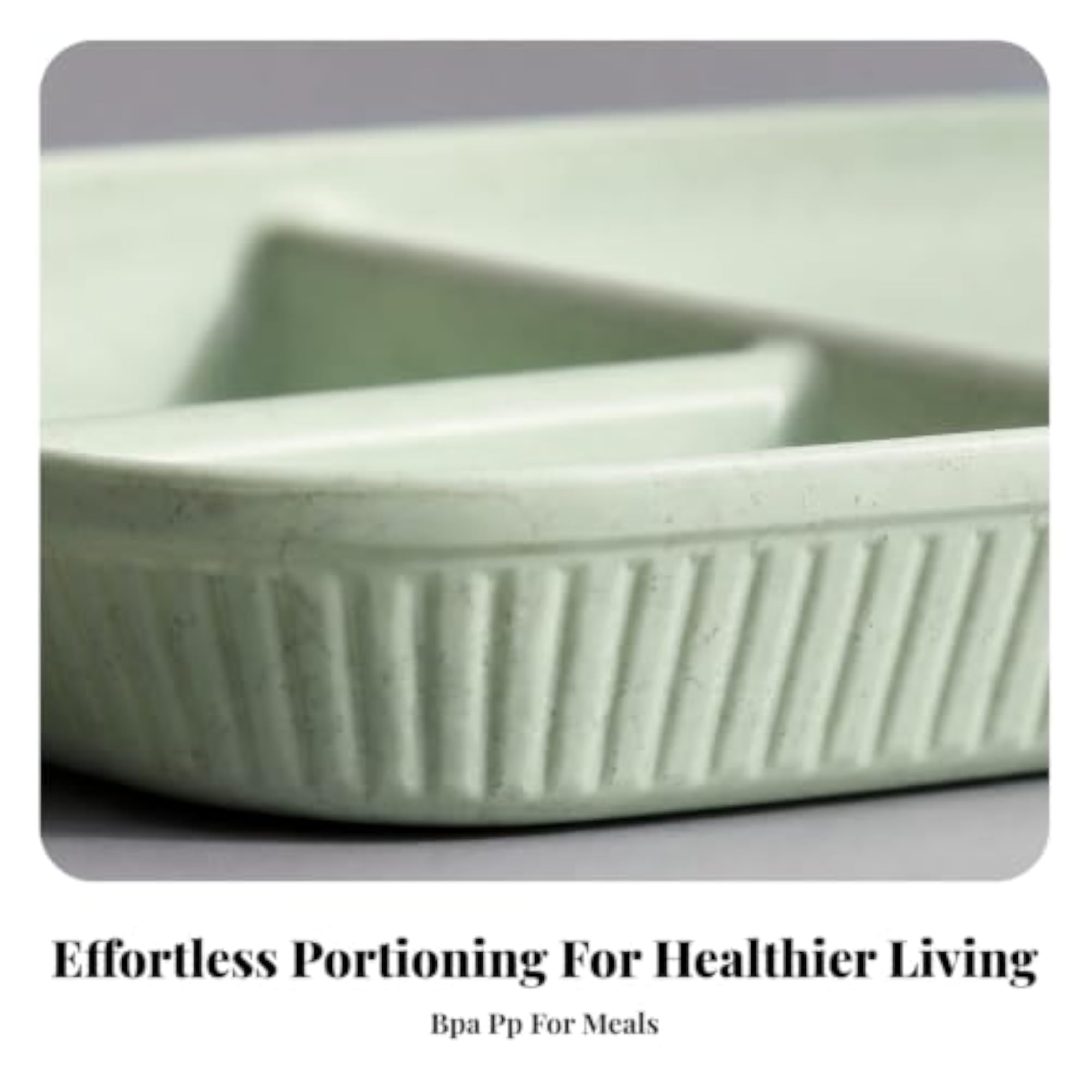 Rectangular Plate with Three Compartments Stackable Divided Plate