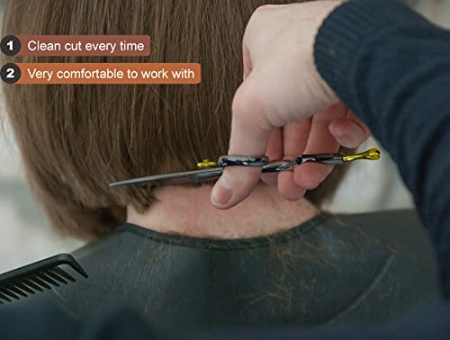 Sanguine Hair Scissors for all Hair Types, 5.5 inch, with Presentation Case & Tip Protector. Suitable for Hairdressers, Barbers, Professionals, Personal Use and for Beard or Moustache Trimming