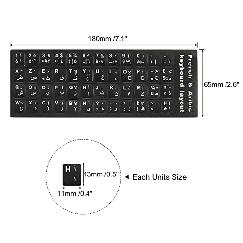 Pegatinas para teclado PATIKIL 2 unidades fondo negro letras blancas miniatura 2