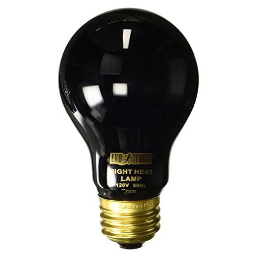 Exo Terra Night Glo Moonlight Heat Lamp, A19 Reptile Terrarium Light Bulb, 75 Watts, PT2130A1