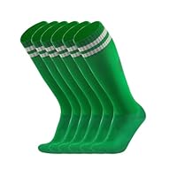 Hotfiary 3 Pairs Kids Football Socks, Boys Girls Athletic Socks, Stripes Knee High Baseball Socks, Breathable Softball Sports Sock for Youth Junior Running, Hockey, Rugbys, Training, Daily