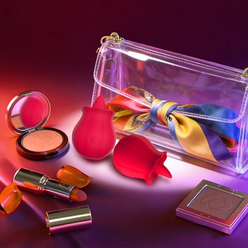 Image of Yume Sex Toys for Women, Rose Toy Vibrator with Licking Motion, Red | Flexible tongue motion and vibrating petals create layered external stimulation in a compact, easy-to-guide design.