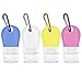 Opret Botella de Viaje 4 Pack Botella Recargable con Clip 38ml Botes Viaja de Silicona para Gel, Jabón Líquido, Champú y Loción, FDA Certified BPA Free