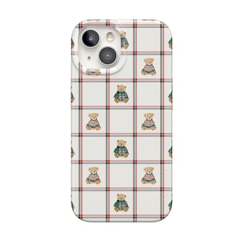 Casely iPhone 15 Plus Case | Bear Hugs | Teddy Squares | Compatible with MagSafe | Classic Ultra Slim Design