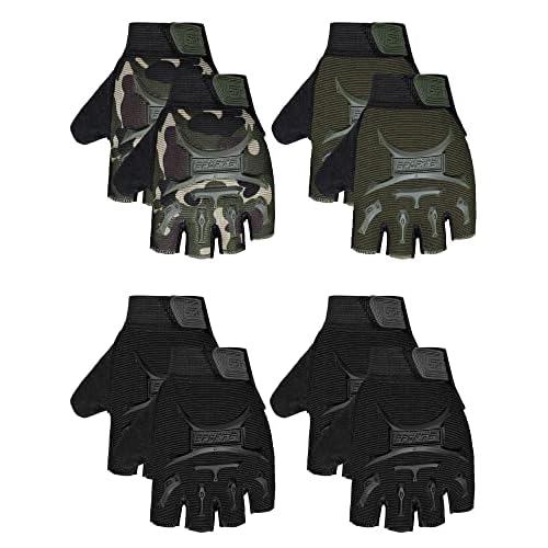 SATINIOR 4 Pairs Kids Cycling Gloves Half Finger Bike Gloves Non-Slip Mitten Outdoor Sports Roller Skating Gloves for Boys and Girls