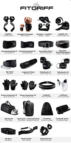 Fitgriff® Rękawice treningowe V1 dla kobiet i mężczyzn  rękawiczki fitness bez podpórki pod nadgarstek, do treningu siłowego, kulturystyki, treningu siłowego i crossfit  rękawice na siłownię