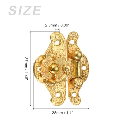 METALLIXITY Toggle Catch Lock (37mm x 28mm) 5Pcs, Zinc Alloy Hasp Latches - for Cabinets Boxes Suitcases Gold Tone - Image 2