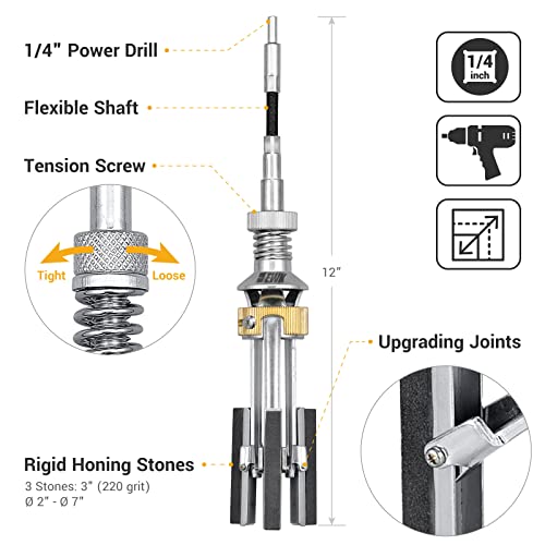 EWK 5.1 cm a 17.8 cm 3 Pedras Cilindro de Motor Ferramenta de afiação Cilindro Ajustável Deglazer Pi