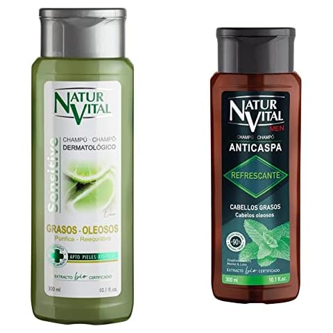 Champú NaturVital Sensitive Cabellos Grasos Dermatológico & MEN Anticaspa Cabellos Graso Cover