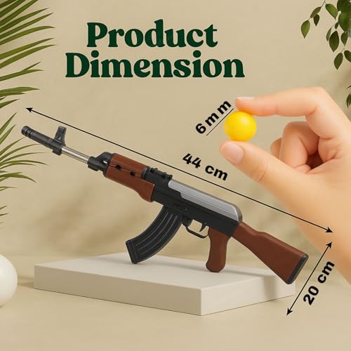 Image of Graphene 1000 Bullets AK 47 Toy Gun for Kids Boys with Laser Light 24 Inch Long Blaster Sniper Rifle Machine Ak47 BB Bullet Gun Shooting Army Pistol Police Gun Toy Not for Kids Below 14 Years