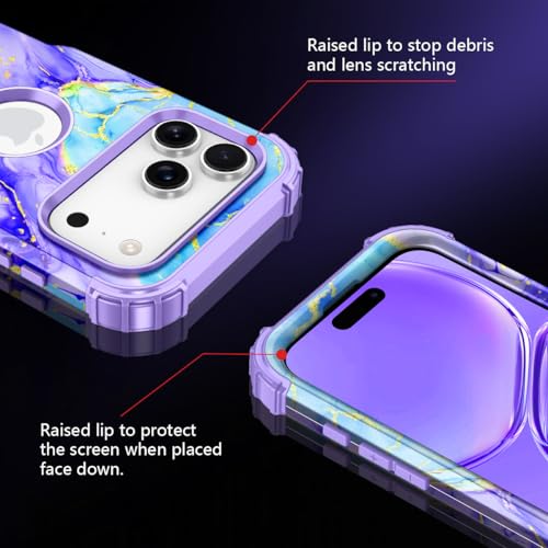 Casetego for iPhone 17 Pro Max Case,Three Layer Heavy Duty Sturdy Shockproof Protection Full Rugged Hard PC+Soft TPU Bumper Protective Girls Case for Apple iPhone 17 Pro Max 6.9 inch,Cobalt Violet by Casetego - Image 7