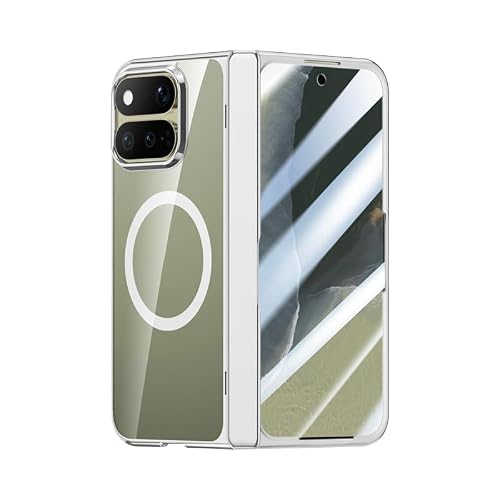 CYBERGARAGE�E�Ή�Pixel 11 Pro Fold�p �݊��P�[�X �N���A �J�o�[ �O�ʋ����K���X ���b�L ���� �����K���X+�v���X�`�b�N �q���W�ی� Qi�[�d ���C�����X�[�d �Ή�(�V���o�[) [���s�A���i]