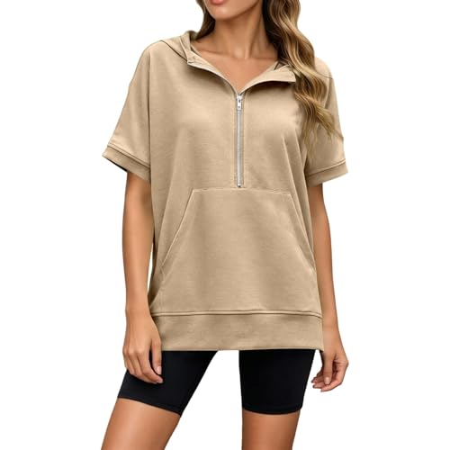 Sweatshirts t-shirt à capuche manches courtes vêtement ample mode urbaine homme