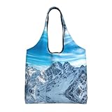 Sac de courses avec impression de motifs clairs, impression pleine largeur, grand motif, que ce soit pour un usage quotidien ou accroché au mur pour ranger des articles, c'est un beau paysage, de sorte que vous pouvez dire adieu aux couleurs et styles ennuyeux