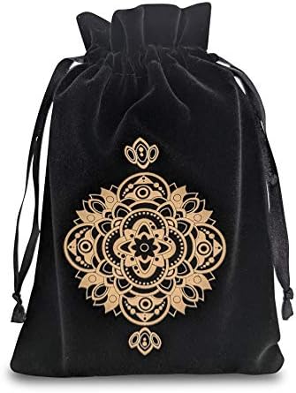 Spiritual Mandala Tarot & Dice Bag I Velvet & Satin Drawstring Pouch Ideal Size for Tarot & Oracle Cards, Tabletop Roleplaying Games, Runes & Jewelry I Travel Gift Bag (Black) image 4