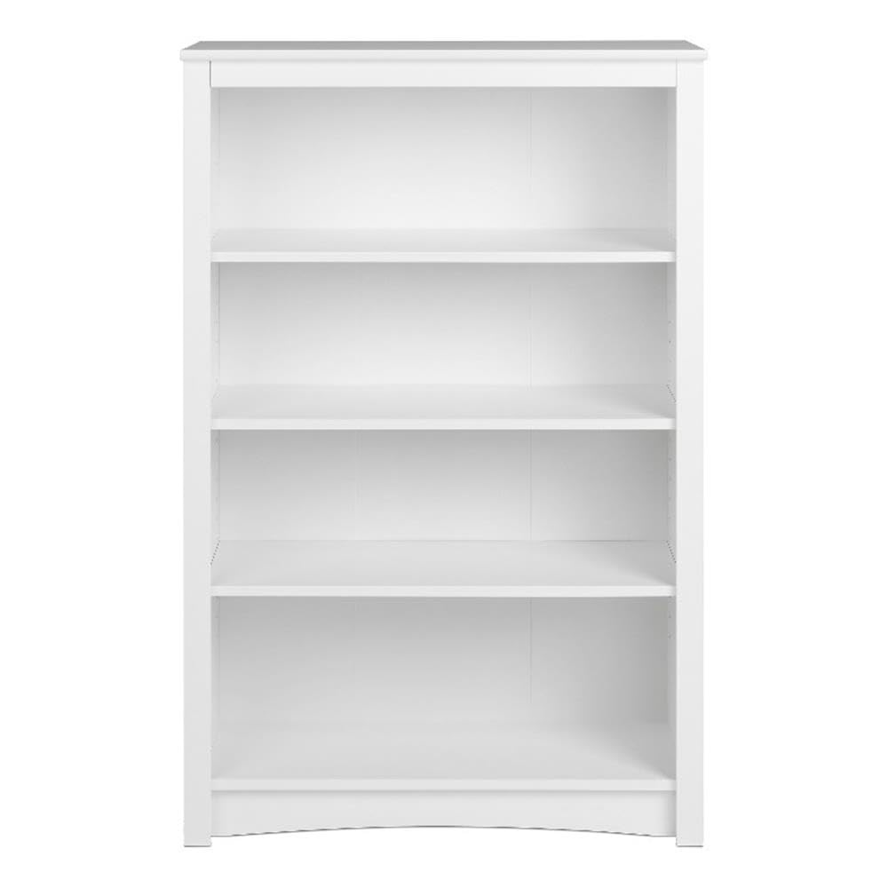 Pemberly Row 4-Shelf White Engineered Wood Standard Bookcase