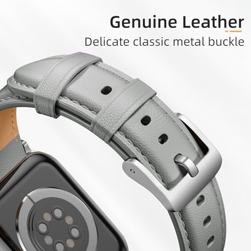 Laffav Leather Strap Compatible with Apple Watch Strap 40mm 42mm 41mm 38mm Women Men - Image 4